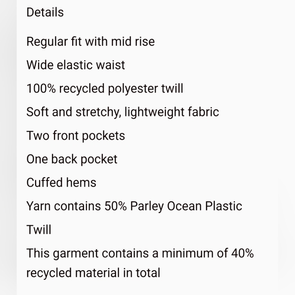 ADIDAS* Parley Ocean Plastic lightweight sports joggers size M navy - Picture 6 of 15